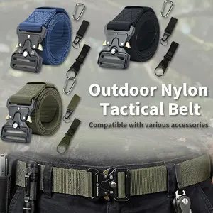 4 Piece Tactical Training Belt Set, Durable Nylon Material, Adjustable Fit, Suitable for Outdoor Training, Camping Hiking, Hunting Fishing