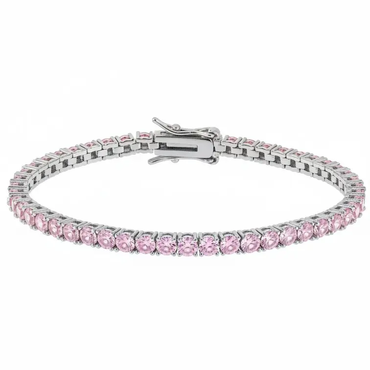 JTV Pink Cubic Zirconia Rhodium Over Brass Tennis Bracelet 10.08ctw JTV Pink Cubic Zirconia Rhodium Over Brass Tennis Bracelet 10.08ctw