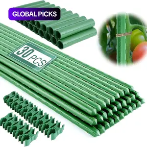 Garden Stakes Set, 65pcs/set Rust-proof Steel Vegetable Support Stakes, DIY Garden Climbing Plants Support Frame Set, Includes 30 Stakes, 20 Connectors and 15 Rotatable Clips, Garden Tools #TOP PICKS