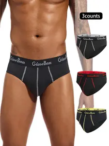 3pcs Pack Briefs Men's Sexy Underwear for Men Sport Quick Drying Breathable Panties Confortable Underpants Male Fit Soft Boxer Shorts Box Slips