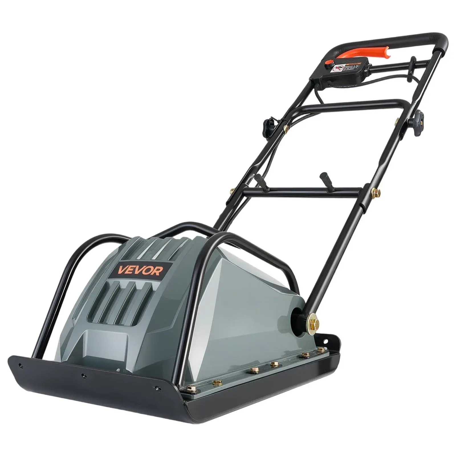 【Summerfinds】VEVOR Gas-Free Electric Plate Compactor, 1.6A Motor, 33 ft Power Cord, Heavy-Duty Steel Base Plate, 130W Output, 5000N Force, 3.9 in Depth, 16 m/min Speed, 3304 sq.ft/h High Efficiency, Backyard & DIY Driveway Pavement Use, Heavy-Duty Bas