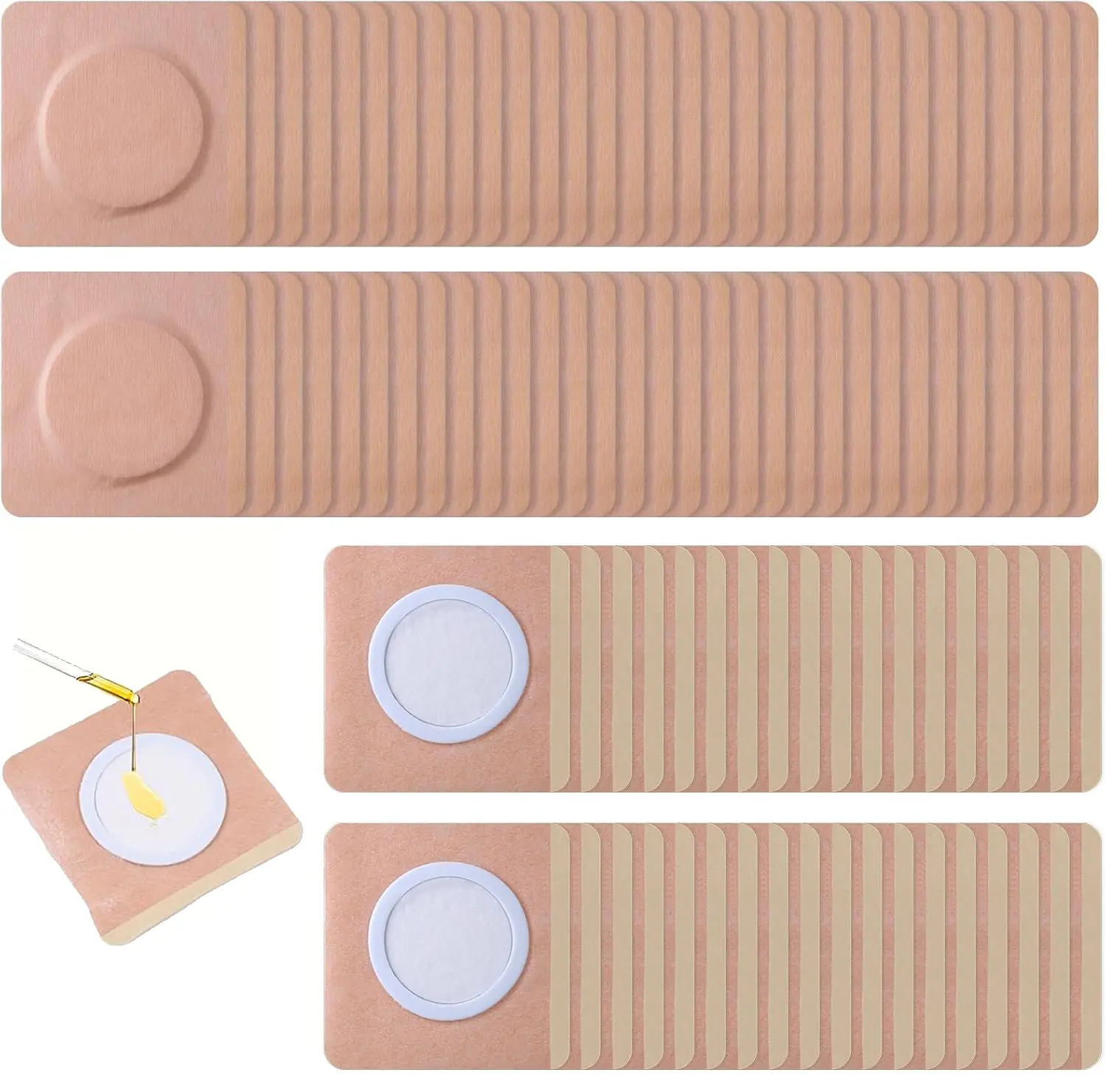 90pcs Castor Oil Organic Belly Button Patches Pack - Organic Cotton, Hypoallergenic, Self-Adhesive, Disposable, Anti-Seepage, Breathable, Sensitive Skin-Friendly, Waterproof, Portable, Highly Absorbent Stickers for Yoga, Daily Wear, Mature Users