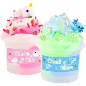 tuupowana 2 Pack Dreamy Axolotl Narwhal Cloud Slime, 100% Authentic, Scented for Kids, Fidget Toys, Toys for Girls and Boys for Kids Slime Set Party kit Stuffers, Girls Birthday Gift Ideas Cute Stuff