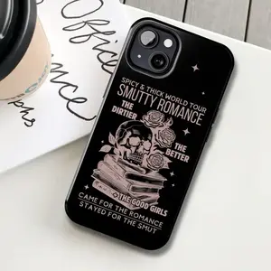 Smut booklover phone case, Dark Romance Phone cases, Books reader cover, Spicy book gift, Skeleton skull merch, Tough Case