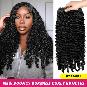Burmese Curly Hair Bundles Quick Weave Extensions Human Hair Weave Bundles For Black Women Spiral Curly End Human Hair Extensions #TikTokShopBlackFriday