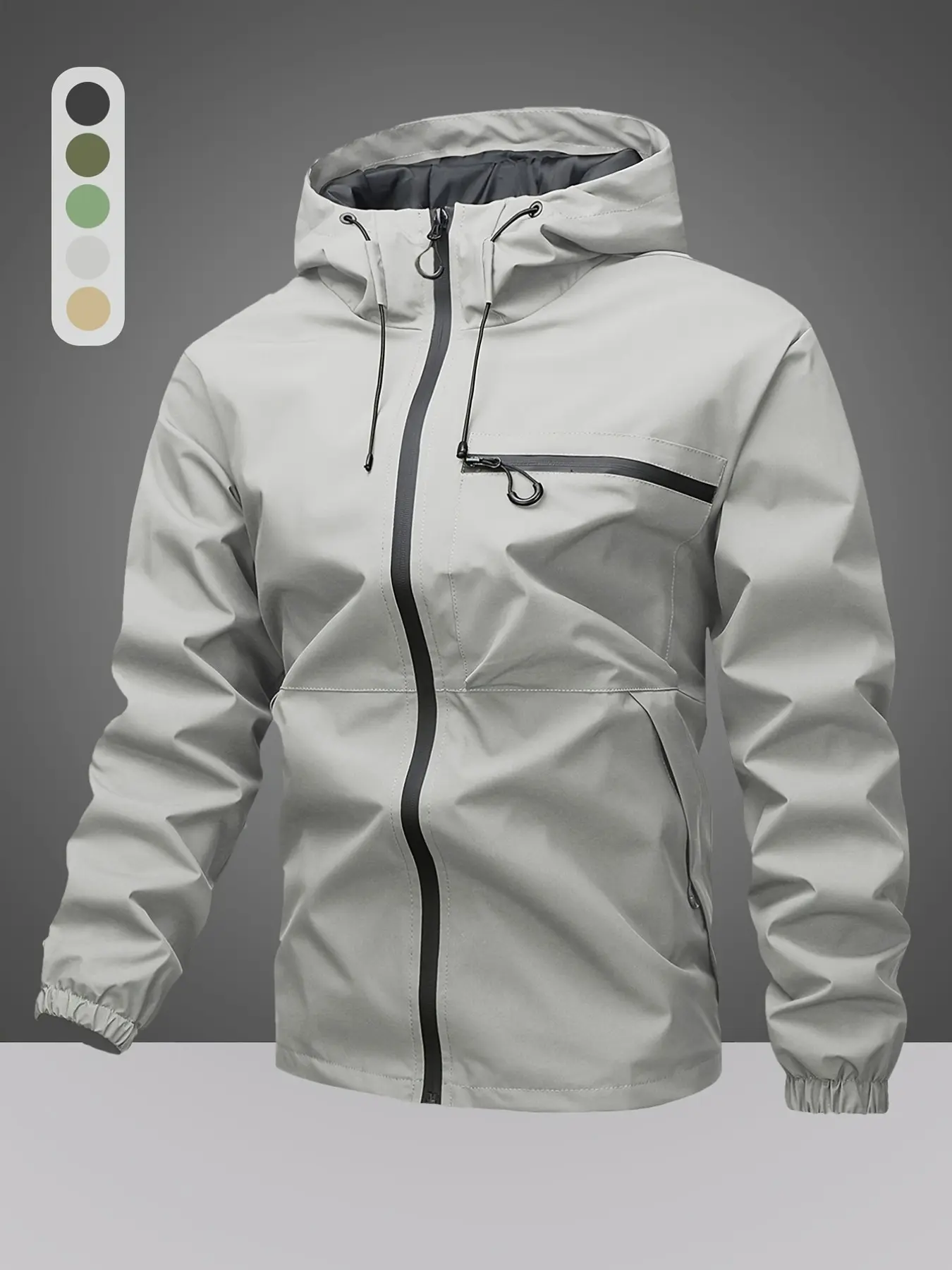 Men's Waterproof Windproof Sport Jacket, Minimalist Functional Style, Multi-Pocket Design, Outdoor Hiking Running Coat, Sporty Breathable Outerwear, Sports Jacket, Water Resistant Jacket, Sportswear Jacket, Sport Outdoor Clothes, Outdoor Clothing