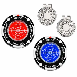 2PCS Golf Green Slope Reader - High-Precision Bubble Level, Ball Marker, Professional Putting Alignment Aid - Golf On-Course Accessory Gift