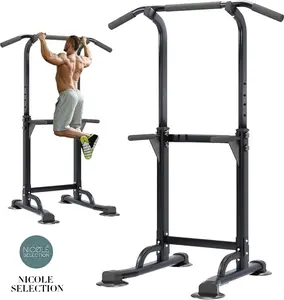 Nicole Selection Power Tower Ultimate Home Gym - Adjustable Pull Up Bar, Dip Station, Push Up Bars for Full Body Workout. Supports 330 LBS with Heavy Duty Steel & H-Shaped Base, Perfect for Men & Women, The Perfect Gift! Multi-Function