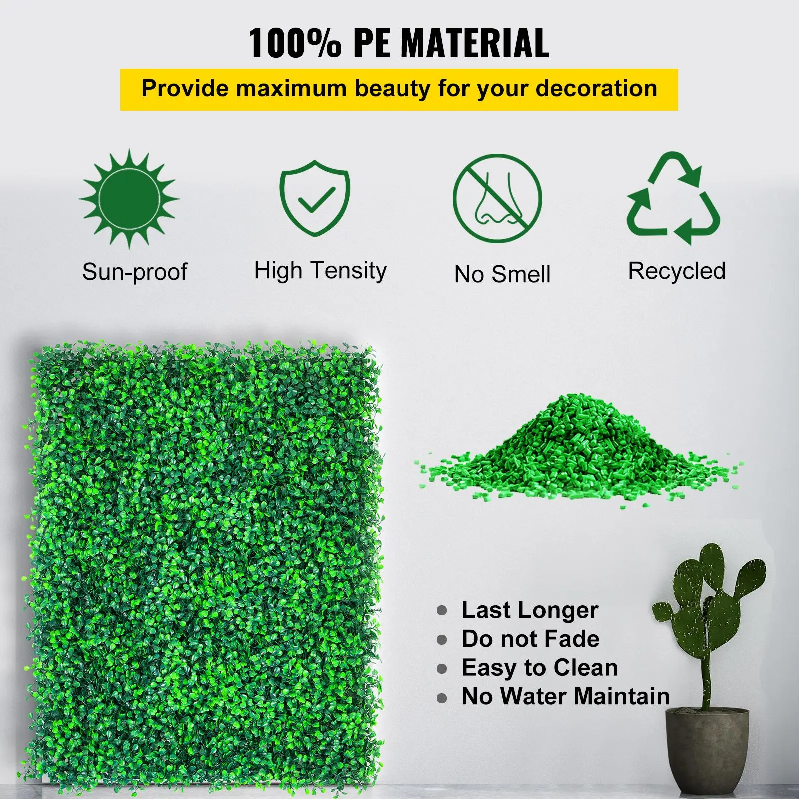 【Backtoschool】VEVOR Artificial Boxwood Panels, 20 PCS 20\"x20\" Boxwood Hedge Wall Panels, PE Artificial Grass Backdrop Wall 1.6\", Privacy Hedge Screen for Decoration of Outdoor, Indoor, Garden, Fence, and Backyar, Decorative, Gift, Use": "Outdoor/Indoor