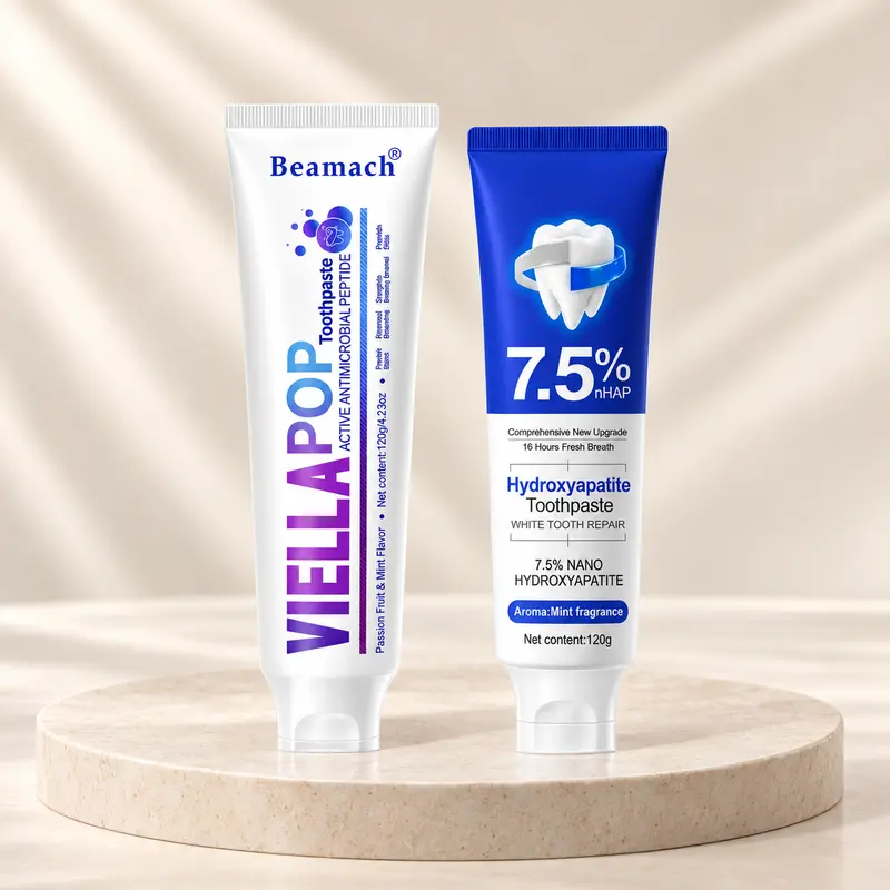 Hydroxyapatite Toothpaste & VIELLA POP Purple Toothpaste Set - Hydroxyapatite Toothpaste to Remove Yellow Stains,VIELLA POP Purple Toothpaste to Repair Teeth | Freshens Breath | Whitening | Enhances Oral#dealsforyouday Natural Stain-Removing gigi