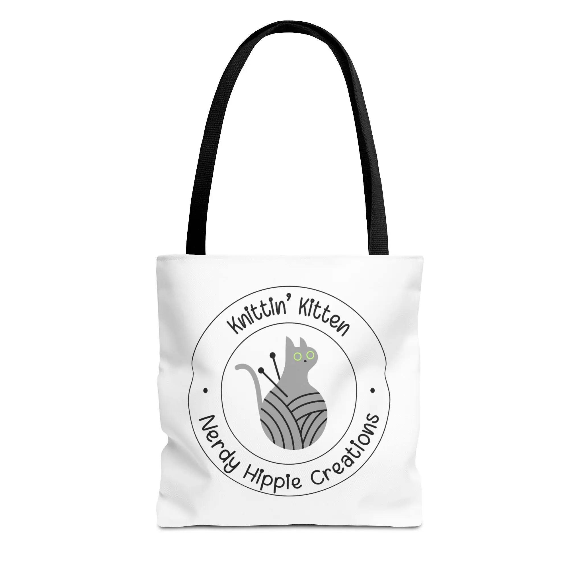 Crafty NHC Knittin Kitten Tote Bag, Eco-Friendly Shopping Bag, Knitting Gift, Craft Supply Carrier, Unique Yarn Lover Accessory