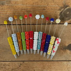 6pc Rhinestone Pens for Crafting, Beadable Pens, Pen Blanks, Beadable Ballpoint Pens