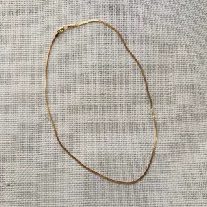 Thin Herringbone Necklace - Gold Filled, 16 Inch Chain, Waterproof, Delicate Design, Can Be Layered with Other Pieces