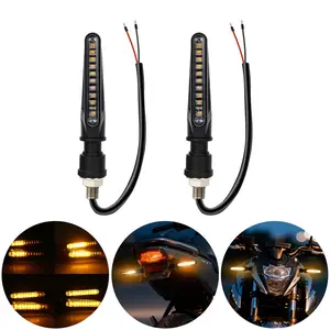 2-Pack Bright LED Lights, Motorcycle Dual-Sided Turn Signals, Blinker Light, High-Brightness Car Lights, Auxiliary Lights, Dynamic Flow Effect, Durable Portable Design