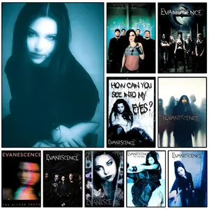 Cool band Evanescence Poster Sticky Wall Art Printing Waterproof Modern Aesthetic Home Living Bedroom Decor Trendy Room Decoration Gift Durable High Quality