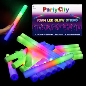 Party City LED Foam Light Up Glow Sticks - 36pk