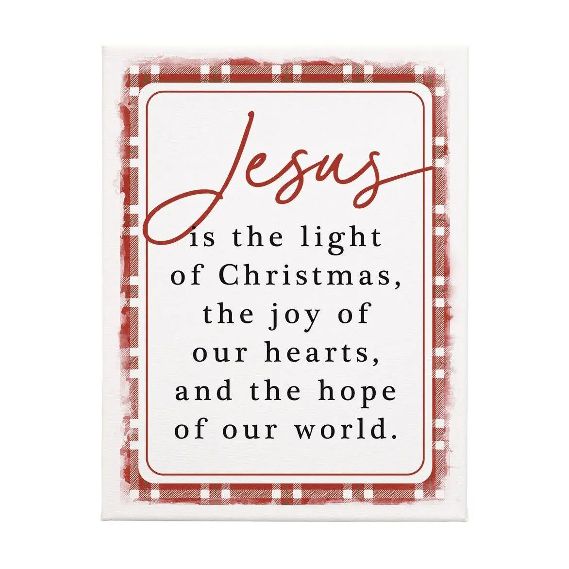 Sincere Surroundings 17" Jesus Light Plaid, Wrapped Canvas