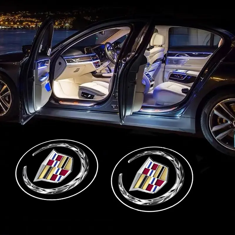 Car Door LED HD Welcome Courtesy Shadow Projector Lamp, Logo Light for Cadillac Models, High-Definition Projection, Durable Design, Led Car Lights