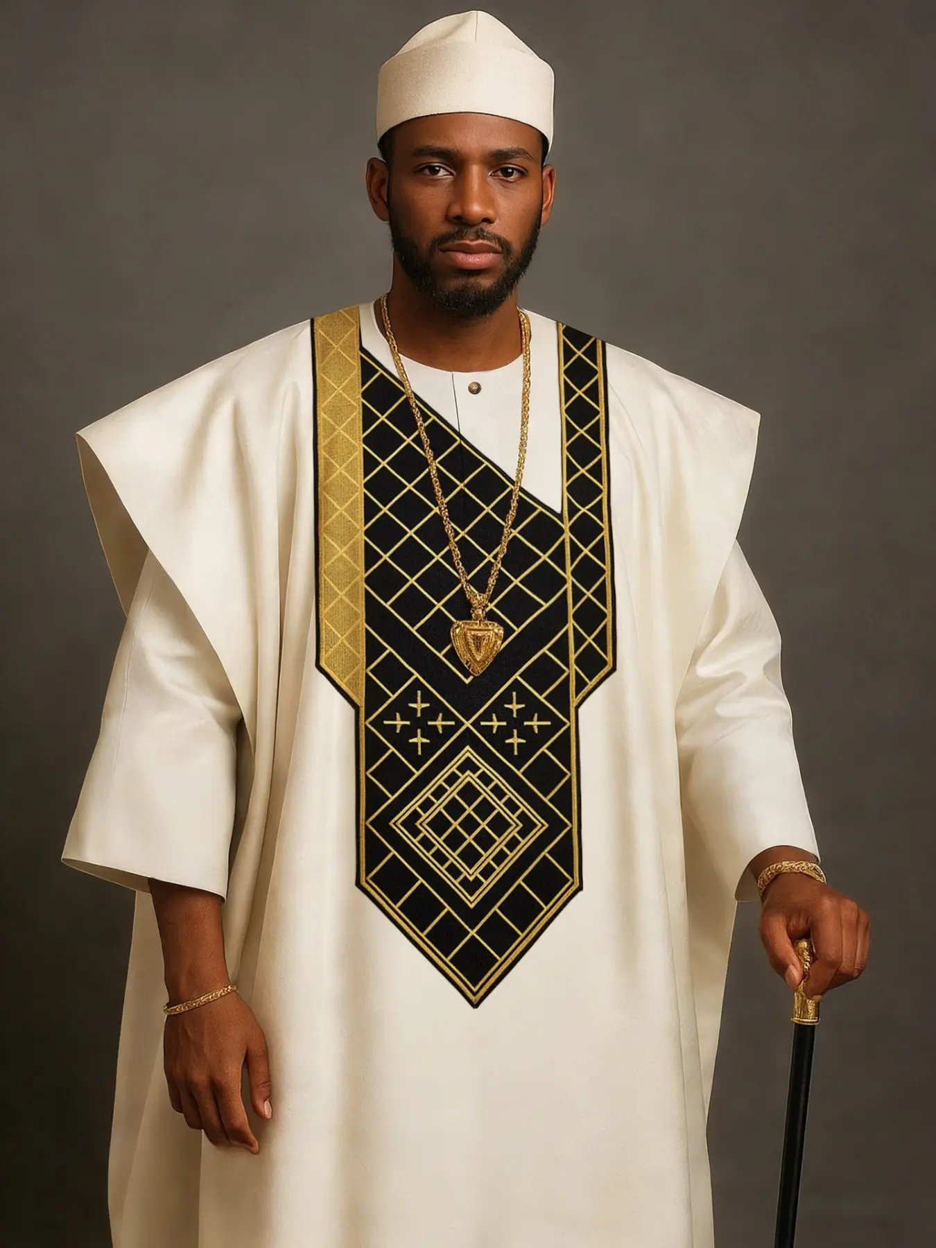 Men's African Style Traditional 3-Piece Set, Top Bottom Outer Robe Combo, Trendy New Arrival, Hot Selling Men's Fashion, Costume