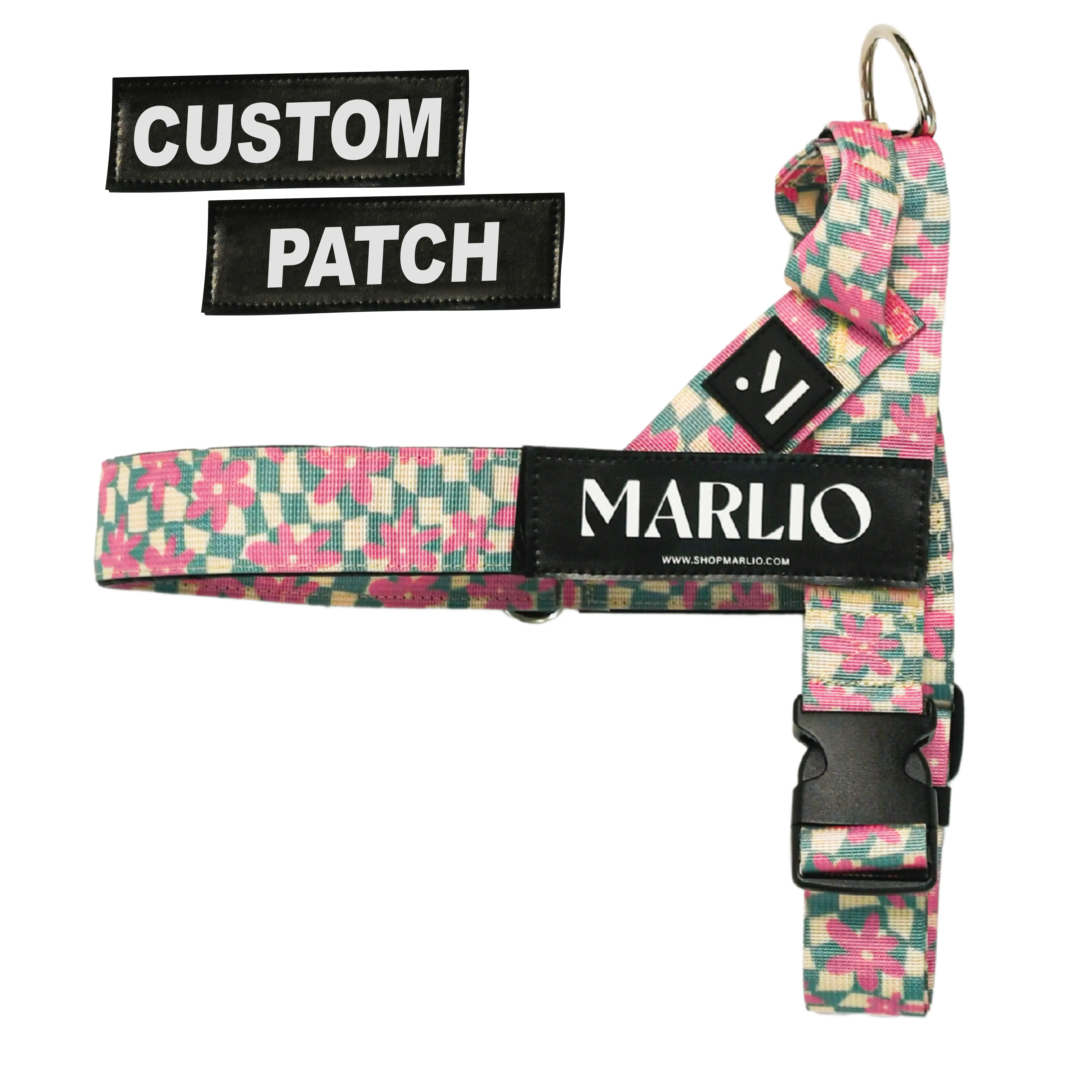 Personalized Groovy Floral Dog Harness with FREE Name Patches