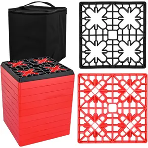 Leveling Blocks 12 Pack Interlocking Design Stabilizer Block Rubber Covers Customizable Height with Carrying Bag for Rv Camper Travel Trailer