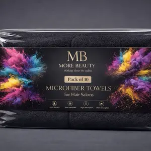 Toallas de Microfibra Soft and Absorbent Towels 10 Towels Anti-Coloration Super Absorbent. Hair dressers towels.