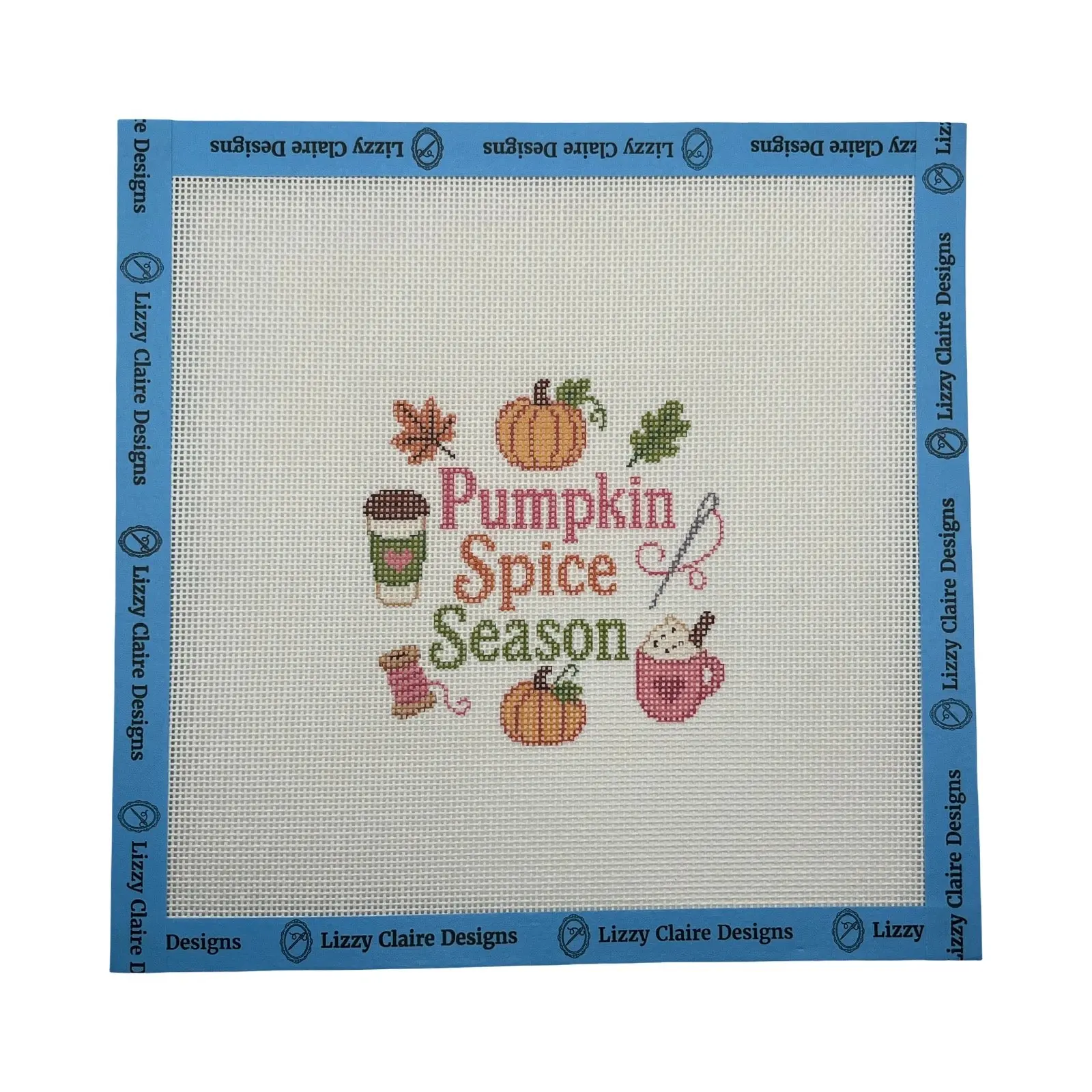 Pumpkin Spice Season - 18 mesh - 8 x 8 - Needlepoint Canvas