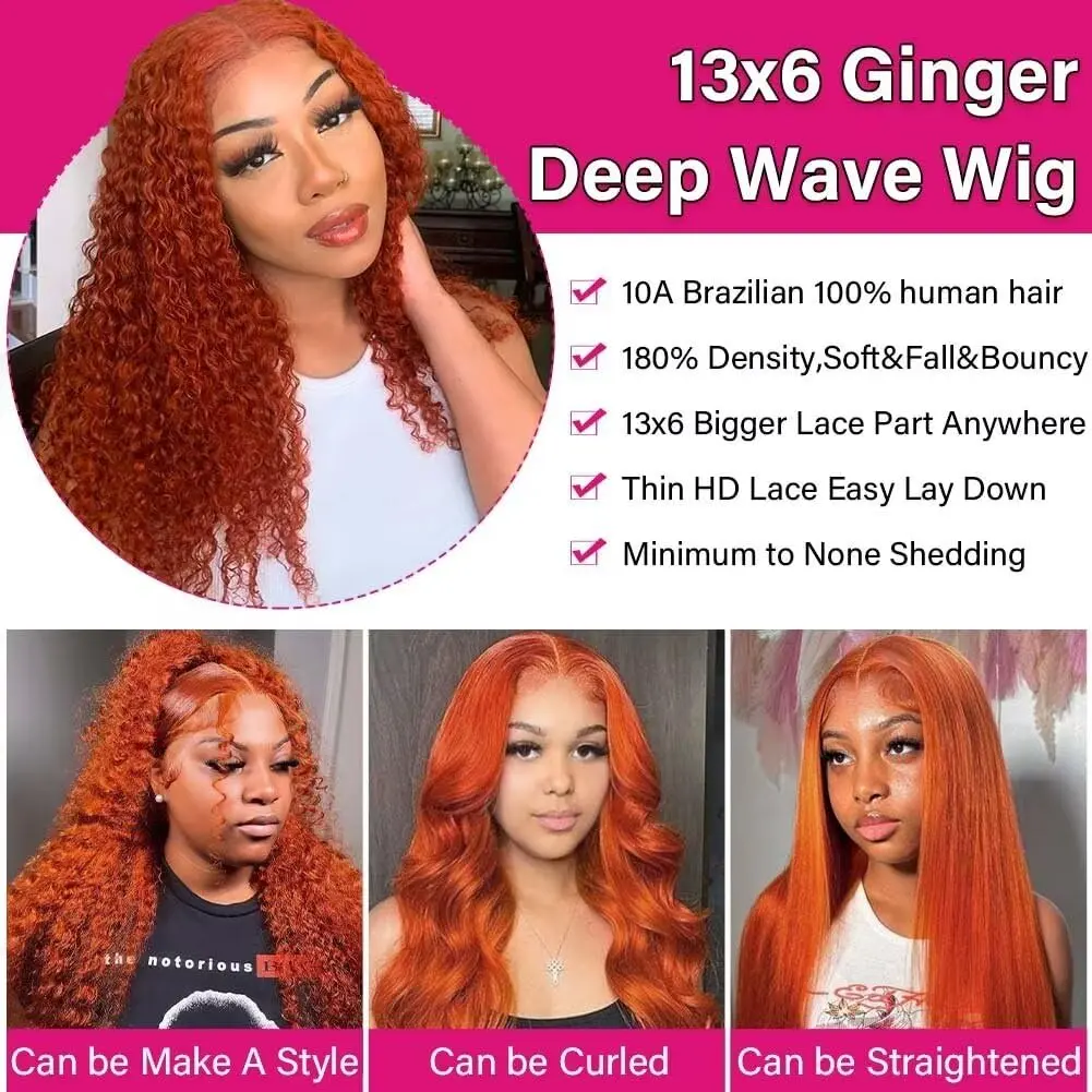 30 Inch Deep Wave Lace Front Wig Human Hair 13x6 Pre Plucked Glueless Deep 30 32 Inch 13x6 HD Glueless Lace Front Wigs Pre-Everything  main image 2
