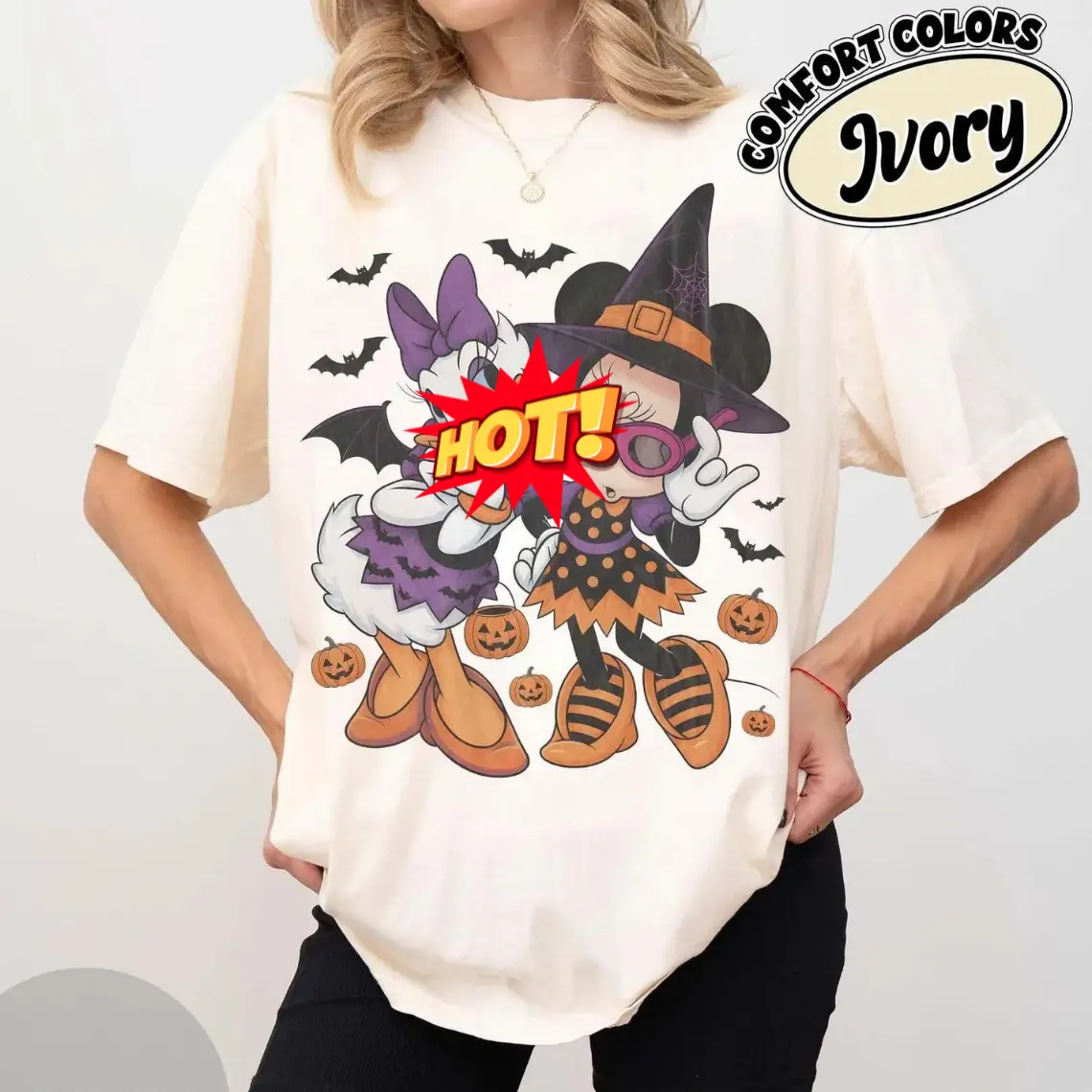 Comfort Colors Retro Minnie Daisy Halloween Shirt, Spooky Besties, Trick Or Treat 2026 Tee, Halloween Matching Trip Shirt