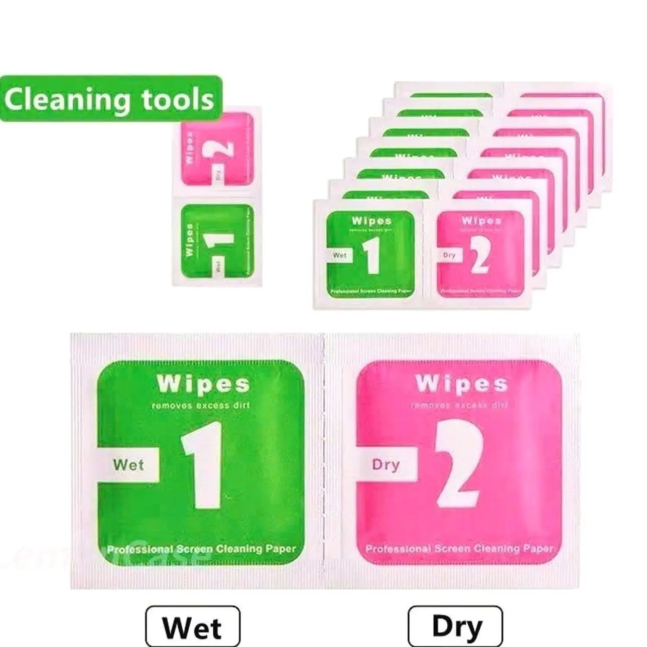 Mobile Phone Case Dry-Wet Cleaning Wipes, Dust-Removing Disposable Wipes for Phone Accessories
