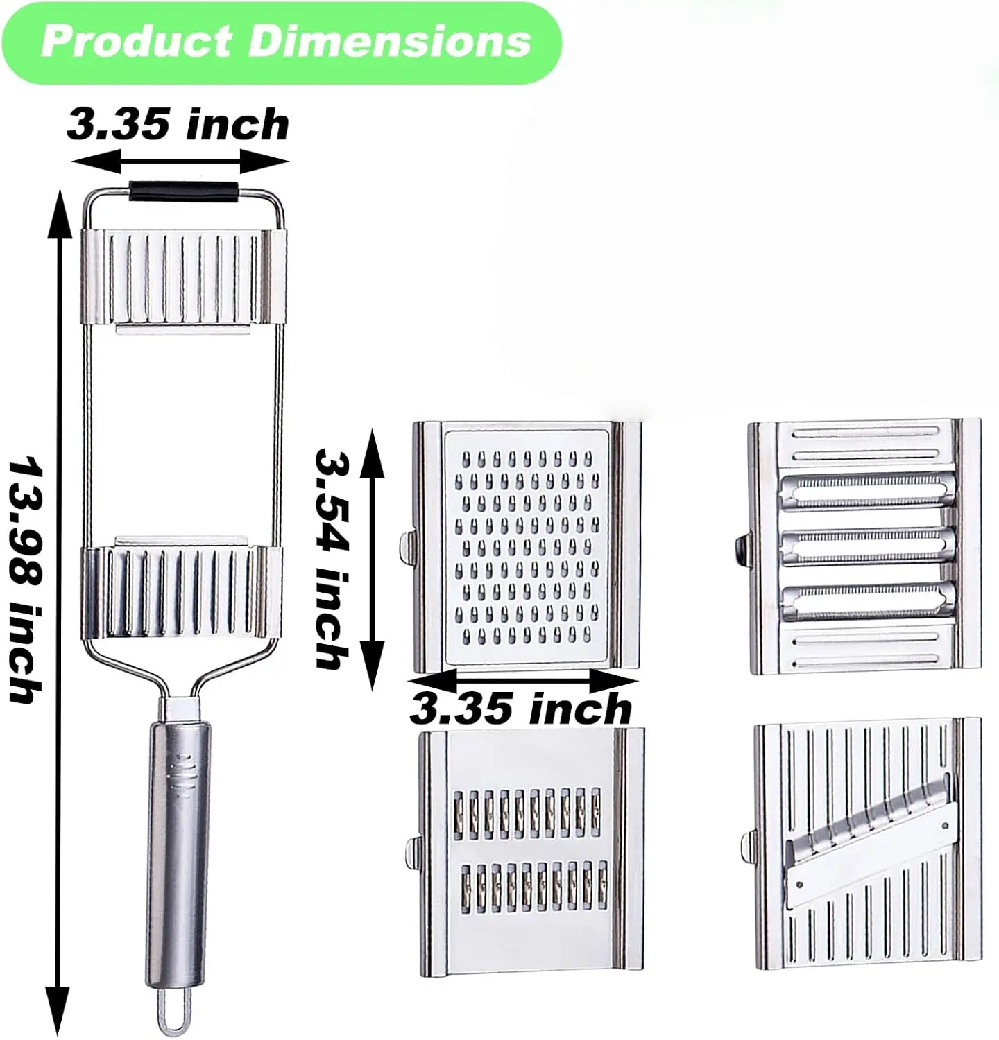 Pro-Grade Mandoline Slicer - 4 Functions for Restaurants & Home Chefs Kitchen Stainless