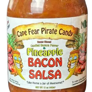 Pineapple Bacon Salsa - Cape Fear Pirate Candy - Candied Banana Pepper and Pineapple Bacon, Mild Spice, Sweet, Smoky, Savory
