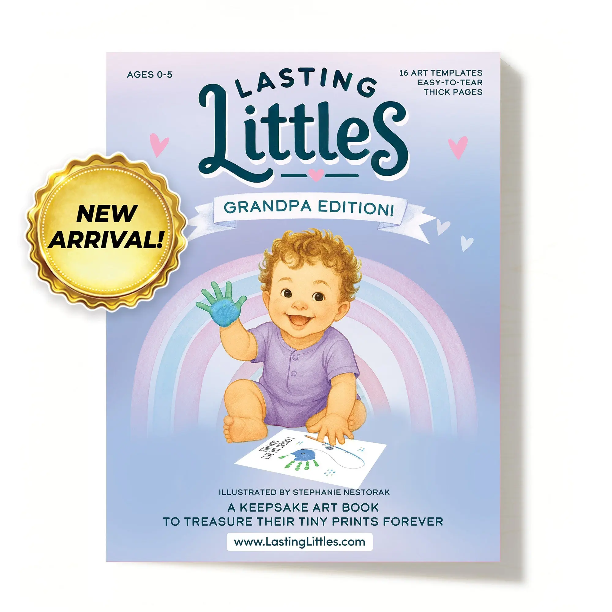 Lasting Littles Grandpa Edition - A Keepsake Art Book for Baby and Toddler Handprints and Footprints - Turning Little Prints into Lasting Memories