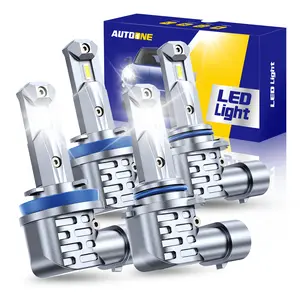 AUTOONE H11/H9/H8 9005/HB3 LED Bulbs Combo 6000K White, H11 9005 LED Lights Fog Lights Canbus, Fanless Mini Size Plug and Play, Pack of 4