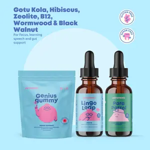 JoySpring Complete Wellness Trio – Genius Gummies (60 Gummies) + Lingo Leap (1 oz) + ParaPatrol (1 oz)
