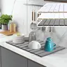 MAONAME Large BPA-Free Diatomaceous Earth Dish Drying Mat - Easily Collapsible, Fold & Store Easy, Super Absorbent, Heat Resistant Kitchen Accessory for Tableware, Sandpaper Stain Fix (23.62"×15.35")