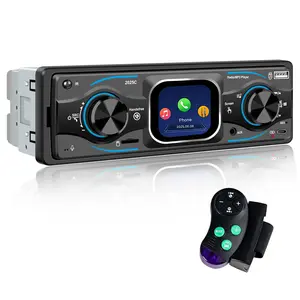 FYPLAY 2.2" TFT Smart Touch Bluetooth Car Stereo FM Radio Receiver with Hands-Free Calling Built-in Microphone USB AUX Support AAC FLAC Dual Knob Audio Player Type-c Charging