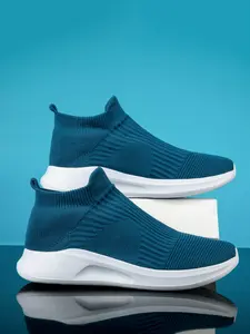Men's Autumn Winter Outdoor Sports Lightweight Slip-On Socks Shoes, Casual Breathable Running Shoes, Breathable Running Sneakers, Textile Upper, Eva Sole, All Seasons, Less Than Ankle Height