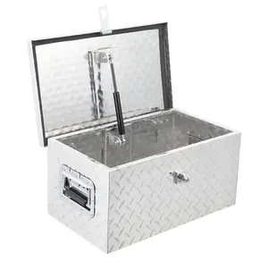[TOP RATED - FLASH SALE] Garvee 20 Inch Aluminum Diamond Plate Tool Box With Lock and Keys, Heavy Duty Waterproof Truck Storage Organizer Chest for Pick Up Truck Bed, Rv Trailer/Van With Side Handle