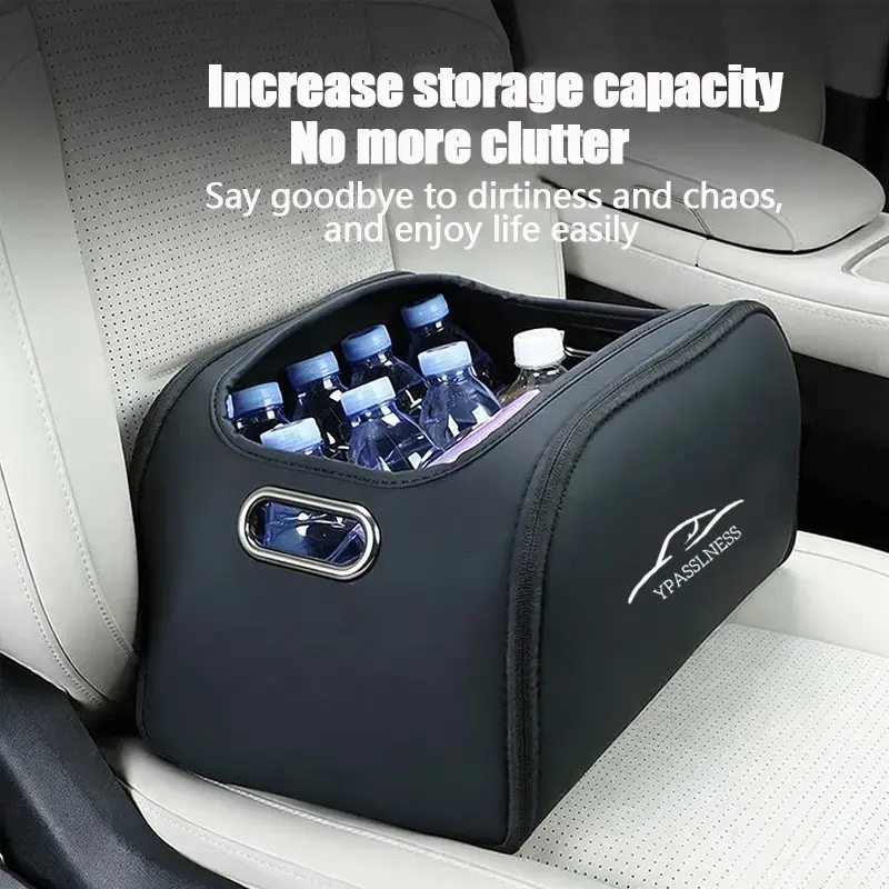 Elegant Car Trunk Storage Box, Universal Large Capacity Organizer, Multi-Functional Folding Open Design, Automotive Interior Organizing Tool, Car Organizers And Storage, Car Organization Supplies