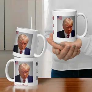 Donald Trump Mugshot Coffee Mug - 11oz or 15oz - Dual Sided Sublimated Design - Fight Like Hell - Gift Ready