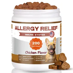 Allergy & Itch Chews for Dogs - Natural Allergy Relief, Itchy Skin, Immune Support and Probiotics - 200 Count