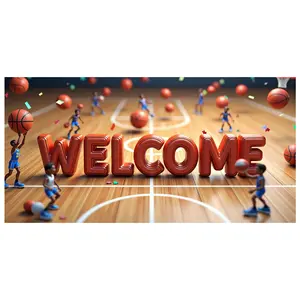 Basketball-themed Welcome Banner for Basketball Courts, Events, and Gatherings