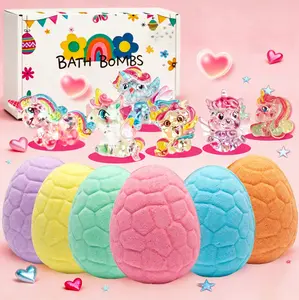 6PCS Summer Surprise Bath Bombs for Kids with Surprise Inside – Colorful Kids Bath Bomb Set for Fun Bath Time, Birthday Party Favors & Summer Gifts for Boys & Girls