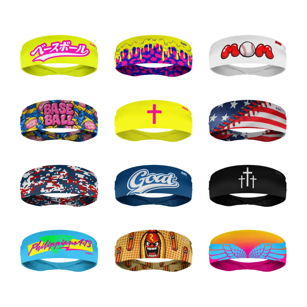 SLEEFS Wide Sports Headband for Children, Baseball Collection Kids' Athletic Accessory