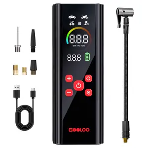 GOOLOO AP150 PRO Portable air compressor-150PSI High-Pressure with Colar Led Screen, Car accessories for Vehicle,Motorcycles,Bicycles,Balls,Cordless Tire Inflator, Springtok