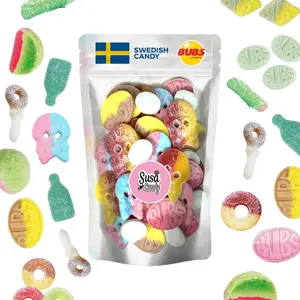 Bubs & Swedish Candy Sweet/Sour Vegan Gummies Mix 1/2 lb Snack Bonbon