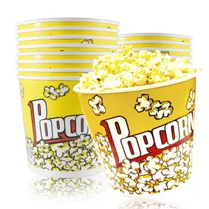 25 Pack Large Popcorn Buckets 85 oz Popcorn Tubs Popcorn Boxes Disposable Popcorn Bowls Cardboard Popcorn Containers for Movie Night, , Movie Theaters, Party, 7 x 6.2 Inches
