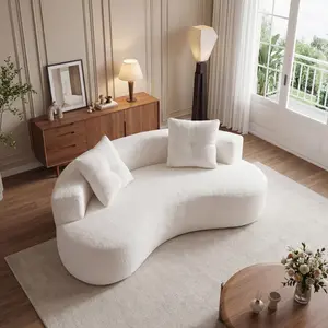 79.5" 3 Seater Couch for Living Room, Boneless Couch with 2 Pillows, Upholstered Floor Sofa, Cloud Couches
