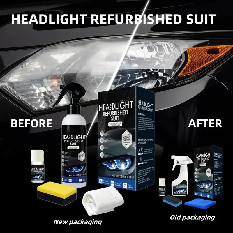 Car Headlight Restoration Kit, Scratch Oxidation Remover, Cleaning Agent, Brightening Care, Auto Accessories, Enhances Visibility, Easy Application